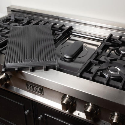 ZLINE 48" Stainless Steel 6.0 cu.ft. 7 Gas Burner/Electric Oven Range with Griddle RA48