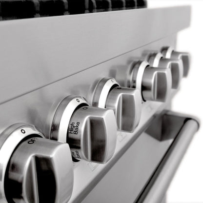 ZLINE 48" Stainless Steel 6.0 cu.ft. 7 Gas Burner/Electric Oven Range with Griddle RA48