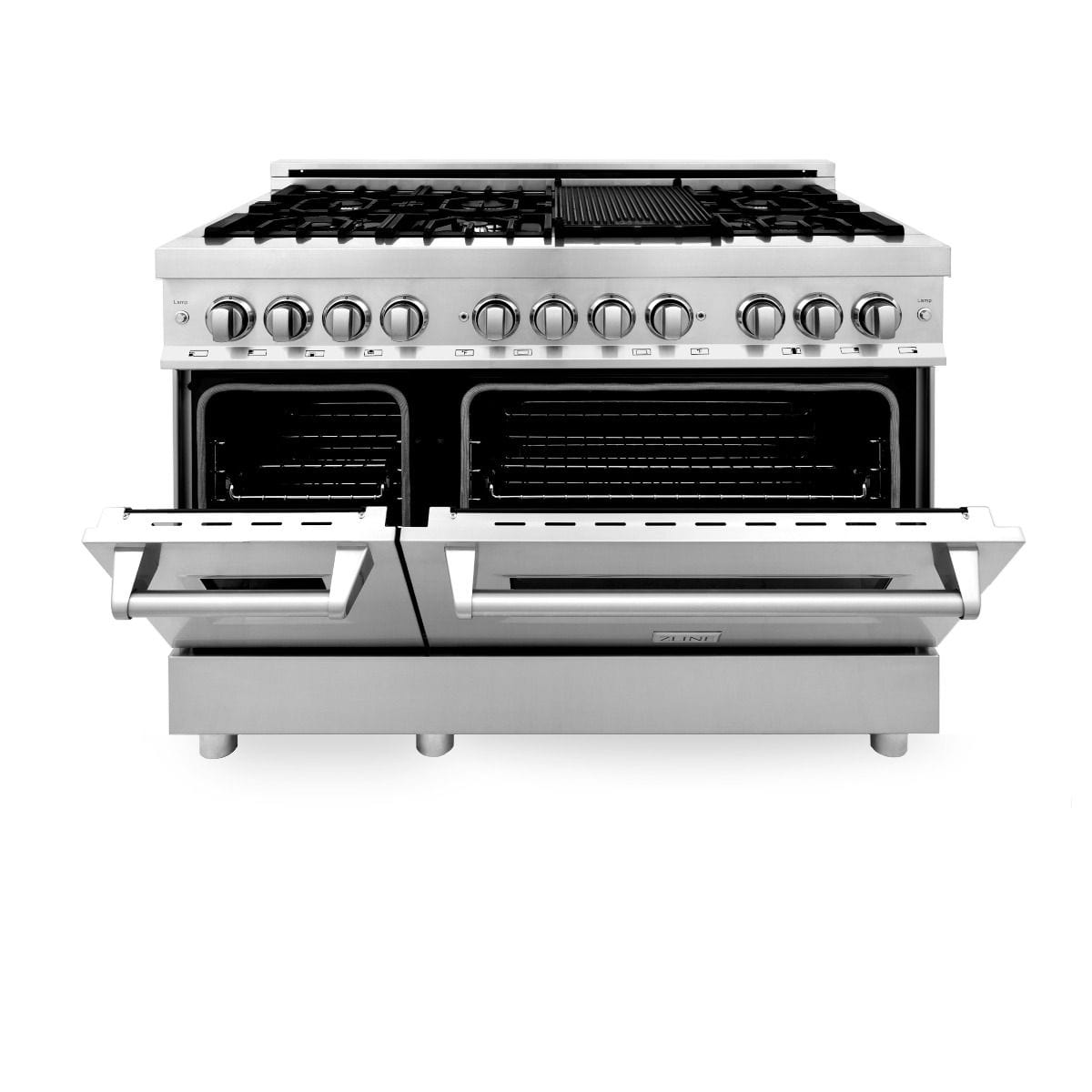 ZLINE 48" Stainless Steel 6.0 cu.ft. 7 Gas Burner/Electric Oven Range with Griddle RA48