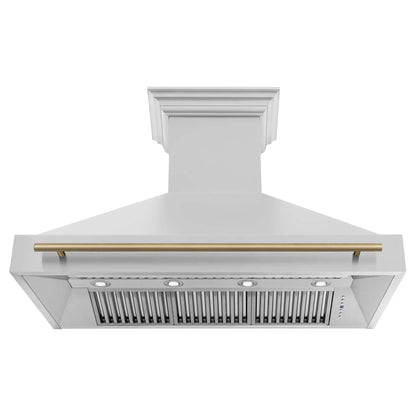 ZLINE 48"Stainless Steel Range Hood, White Matte Shell, 8654STZ-48-CB