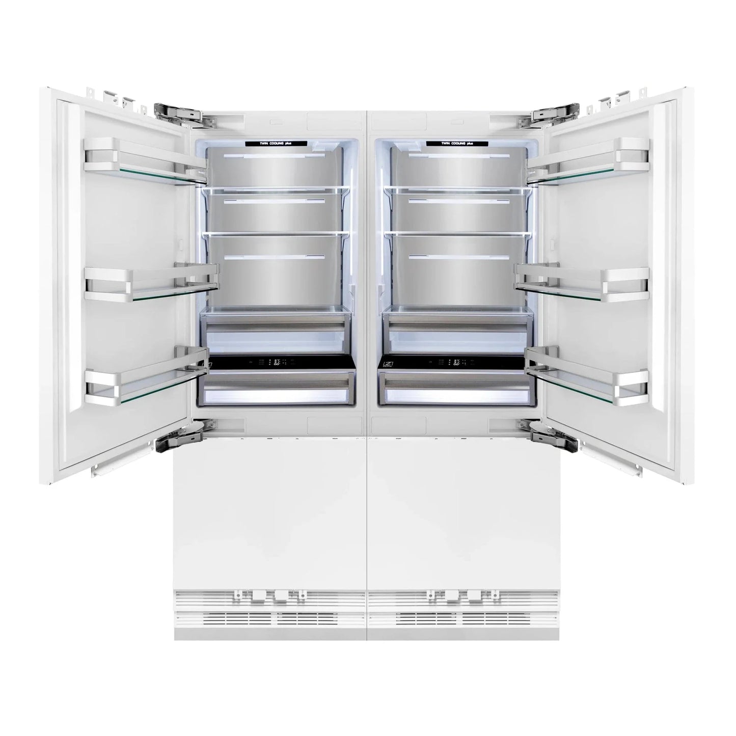 ZLINE 60" 32.2 cu. Ft. Panel Ready Built-In 4-Door French Door Refrigerator with Internal Water and Ice Dispenser RBIV-60