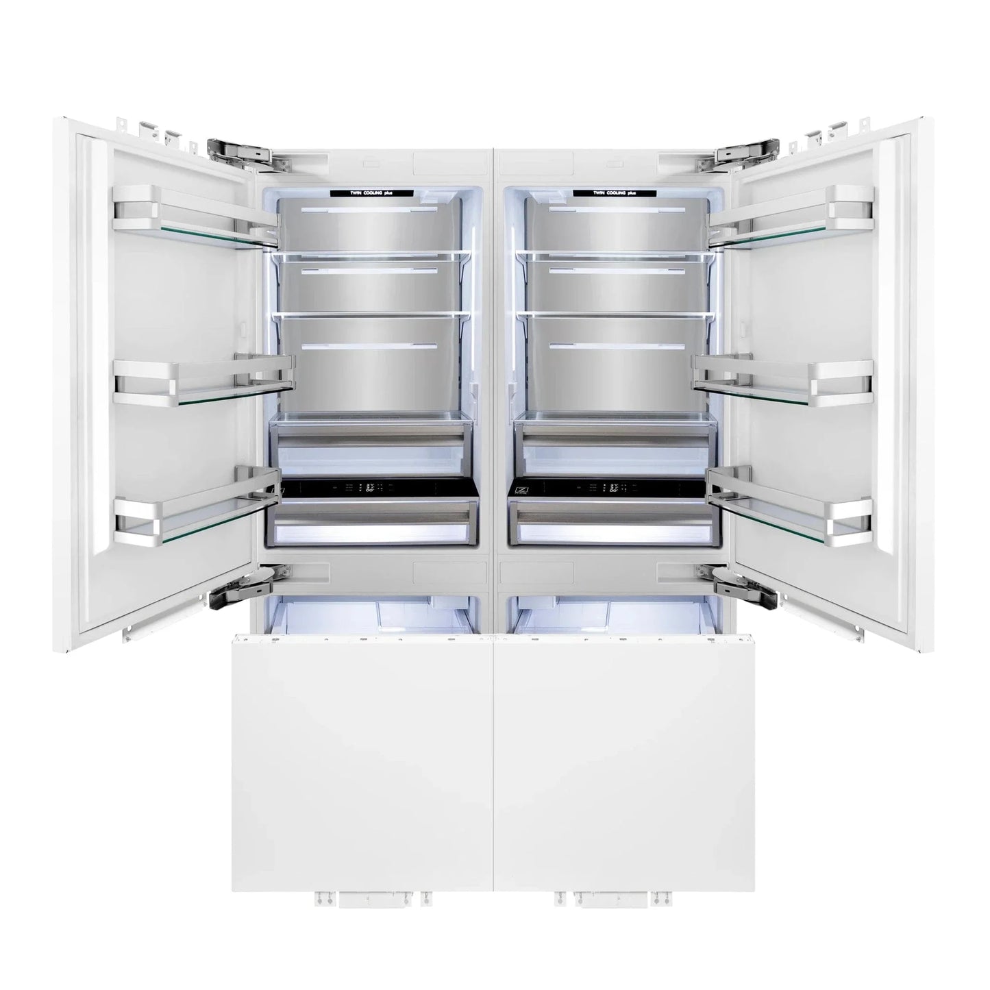ZLINE 60" 32.2 cu. Ft. Panel Ready Built-In 4-Door French Door Refrigerator with Internal Water and Ice Dispenser RBIV-60