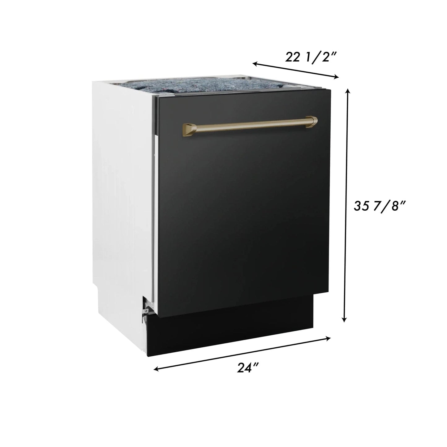 ZLINE Autograph 24" Dishwasher Black Stainless, DWVZ-BS-24-CB