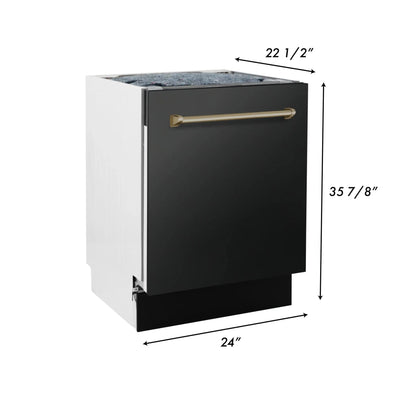 ZLINE Autograph 24" Dishwasher Black Stainless, DWVZ-BS-24-CB